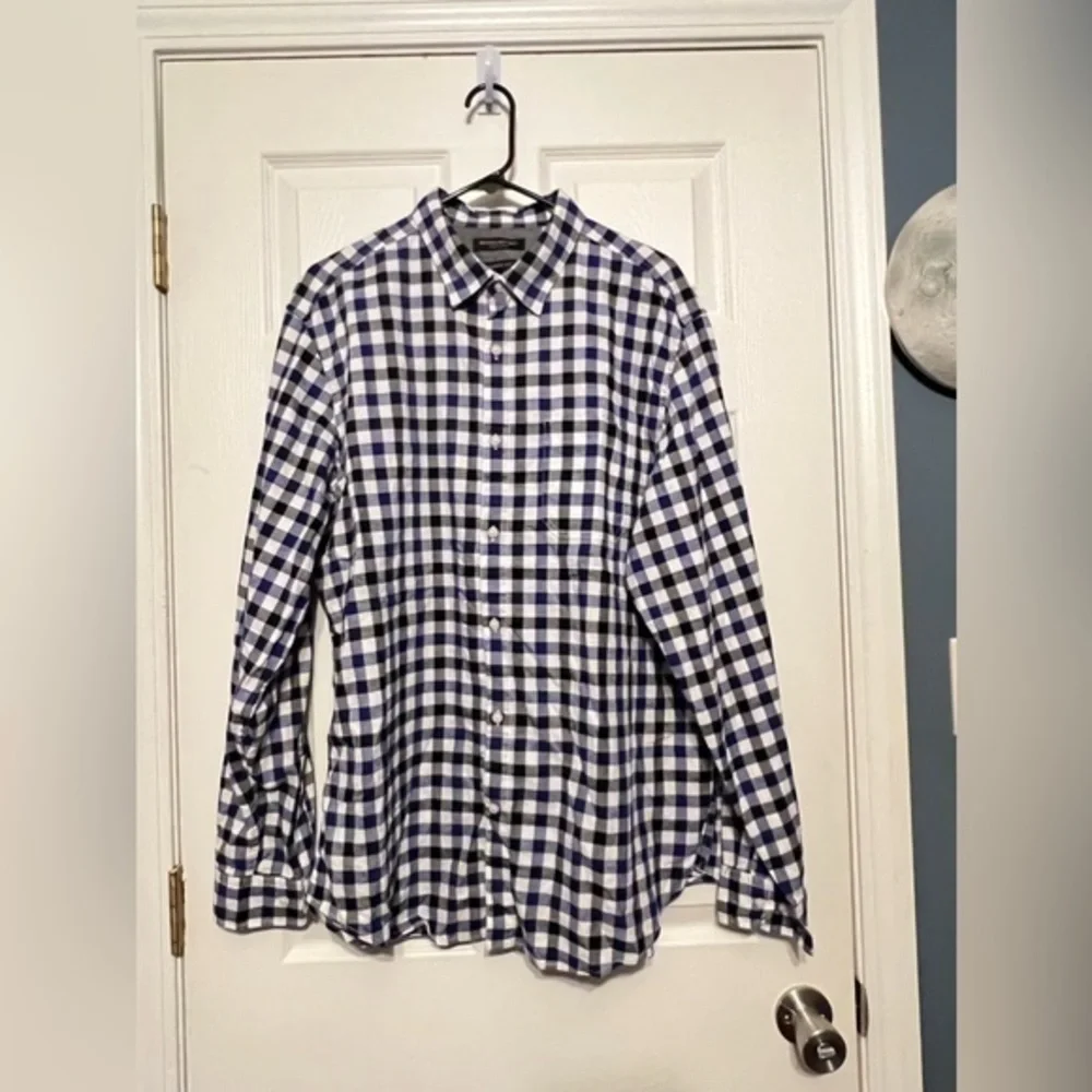 Banana Republic Men’s XL Flannel Camden Fit Button Up Shirt Plaid Blue X Large